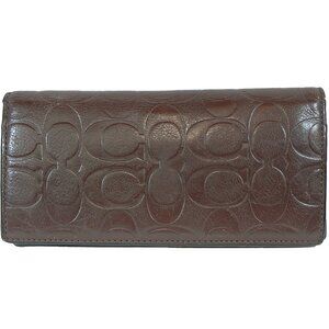 Coach F75026 Bi-Fold Long Leather Wallet Used